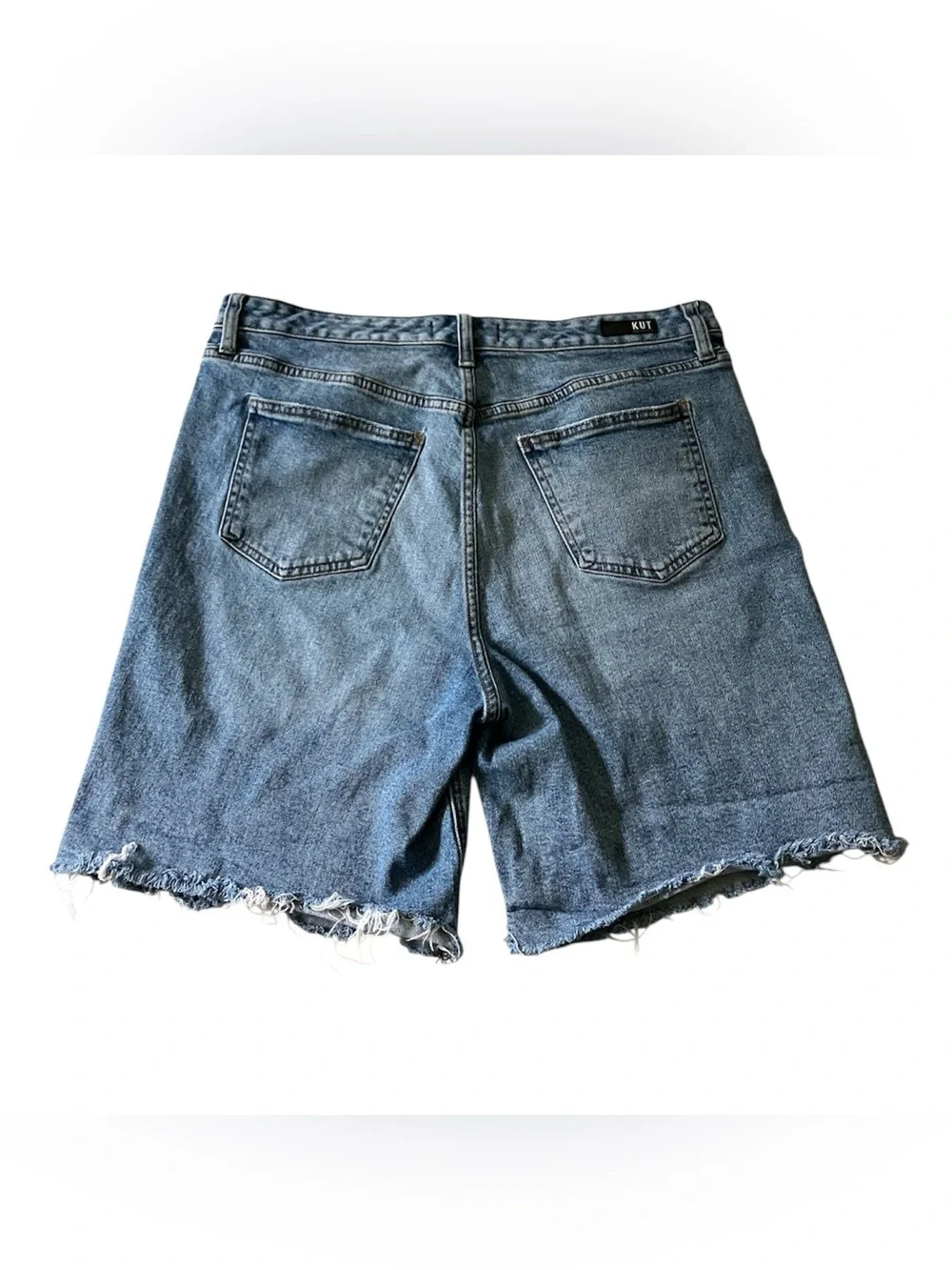 Kut From The Kloth Margo Jean Shorts High Rise Long Short Denim 14 medium wash